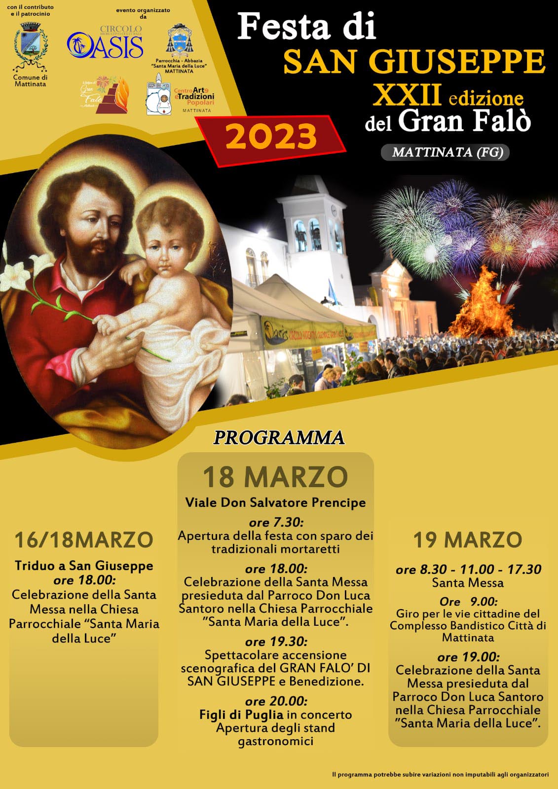 Festa di San Giuseppe 2023 - Il programma