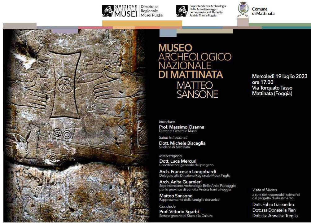 Inaugurazione del nuovo del Museo Archeologico Nazionale di Mattinata “Matteo Sansone” 